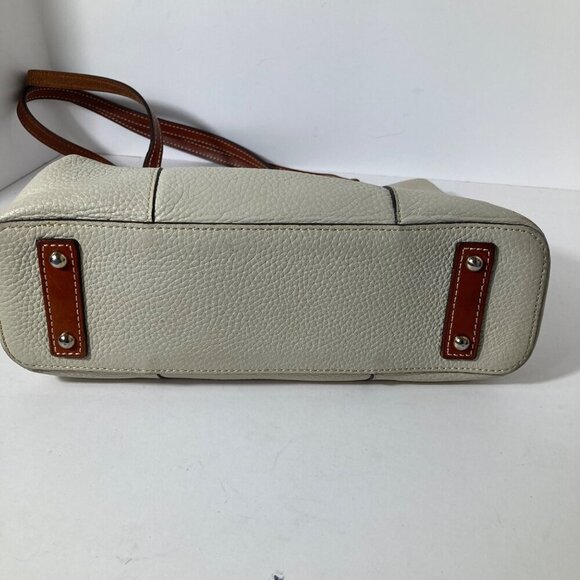 Womens Vintage Dooney & Bourke Pebbled Leather Lexington Shoulder Hand Bag Bone - Picture 6 of 11